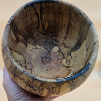 Hand-Turned Spalted Sweetgum End-Grain Bowl – Deep Wooden Vessel / Decorative Accent Piece (6.5" x 5")