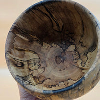 Hand-Turned Spalted Sweetgum End-Grain Bowl – Deep Wooden Vessel / Decorative Accent Piece (6.5" x 5")