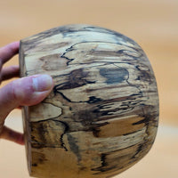 Hand-Turned Spalted Sweetgum End-Grain Bowl – Deep Wooden Vessel / Decorative Accent Piece (6.5" x 5")