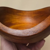 "Liquid Fire" Amber Ash Natural Edge Ring Bowl - Hand-Turned Organic Art