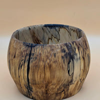 Hand-Turned Spalted Sweetgum End-Grain Bowl – Deep Wooden Vessel / Decorative Accent Piece (6.5" x 5")