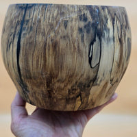 Hand-Turned Spalted Sweetgum End-Grain Bowl – Deep Wooden Vessel / Decorative Accent Piece (6.5" x 5")