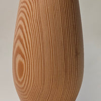 8.5" Hand-Turned Douglas Fir Flower Vase - Geometric Grain Art Vessel with Fresh Flower Insert
