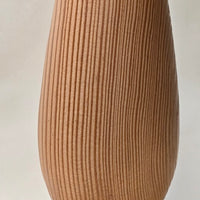 8.5" Hand-Turned Douglas Fir Flower Vase - Geometric Grain Art Vessel with Fresh Flower Insert