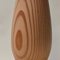 8.5" Hand-Turned Douglas Fir Flower Vase - Geometric Grain Art Vessel with Fresh Flower Insert