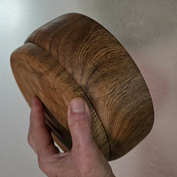 8.5" Spalted Live Oak Natural Edge Bowl - Hand-Turned Live Edge Art Vessel - Organic "Ink-Line" Sculptural Bowlproduct