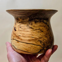 6" Spalted Sweetgum Natural Edge Bowl - Hand-Turned "Ink-Line" Art Vessel - Sculptural Organic Wood Bowl