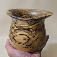 6" Spalted Sweetgum Natural Edge Bowl - Hand-Turned "Ink-Line" Art Vessel - Sculptural Organic Wood Bowl