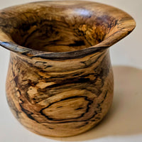 6" Spalted Sweetgum Natural Edge Bowl - Hand-Turned "Ink-Line" Art Vessel - Sculptural Organic Wood Bowl