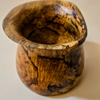6" Spalted Sweetgum Natural Edge Bowl - Hand-Turned "Ink-Line" Art Vessel - Sculptural Organic Wood Bowl
